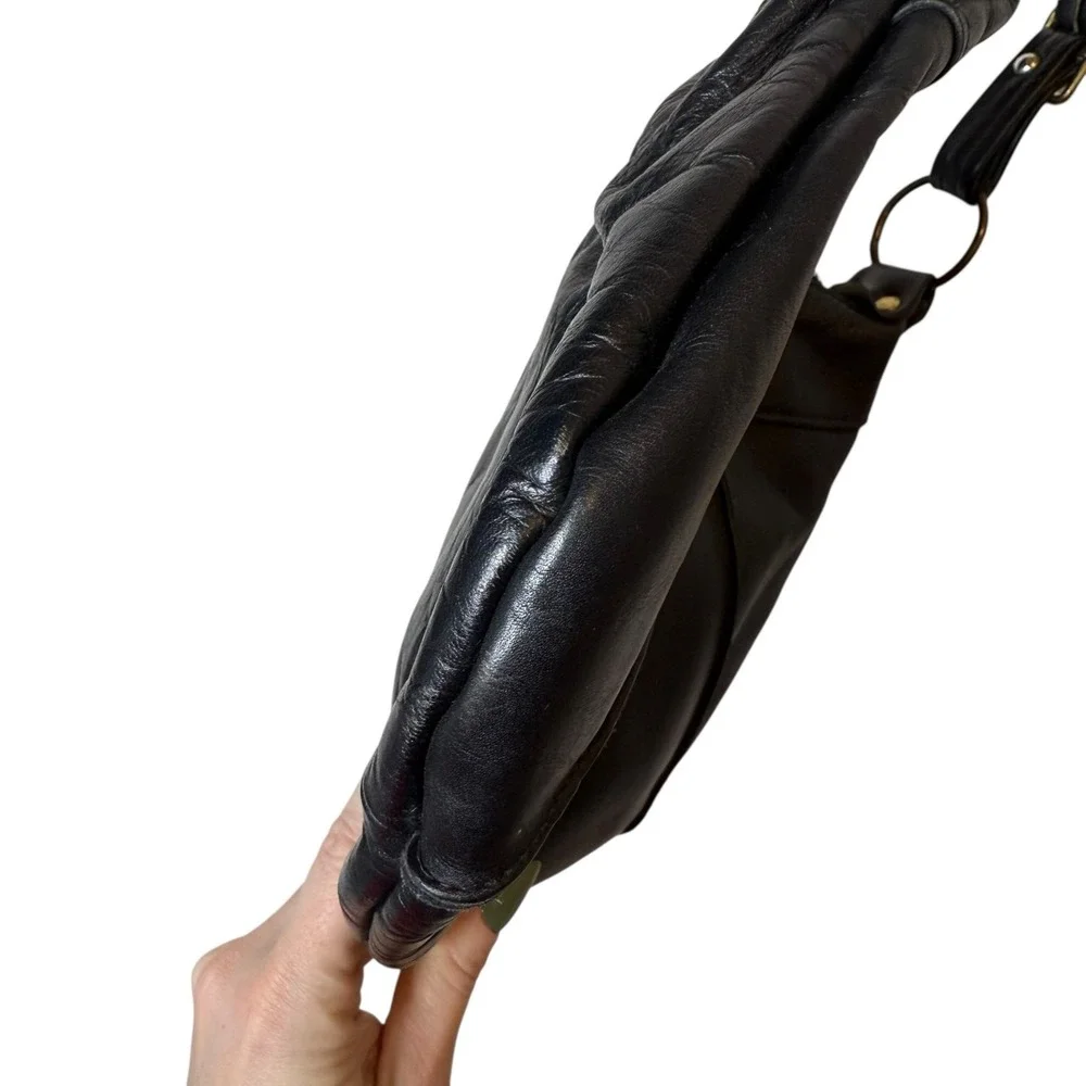 DANDY Leather Hobo Shoulder‎ Bag Purse Boho Streetwear Bohemian Black